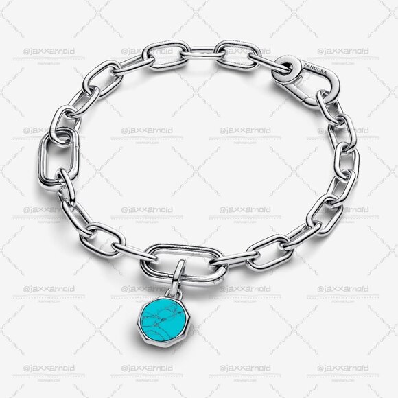 Pandora Turquoise-coloured Engravable Mini Medallion Charm - Picture 3 of 7